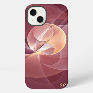 Etui iPhone 13 Mouvement Vin Abstrait Rouge Rose Fractal Monogram