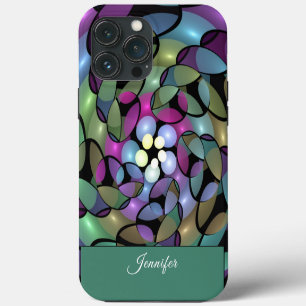 Etui iPhone 13 Pro Max Mouvements Colorés Abstrait Nom Fractal Tripant