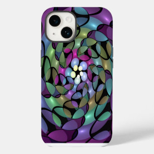 Coque Pour iPhone 14 Mouvements colorés Art fractal abstrait trippy