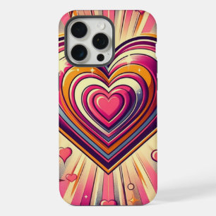 Coque iPhone 15 Pro Max Mug Pop Art cœur/ Saint Valentin des années 70