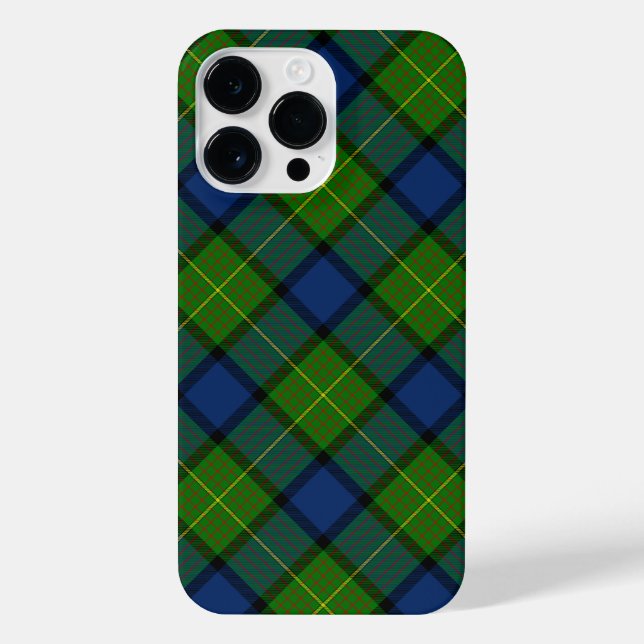 Coque iPhone Muir Moore écossais vert bleu plaid (Verso)