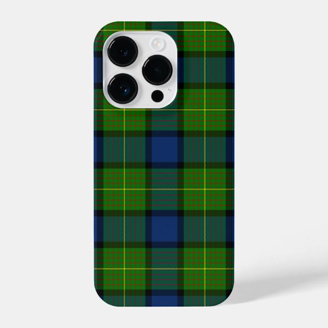 Coque iPhone Muir Moore écossais vert bleu plaid (Verso)