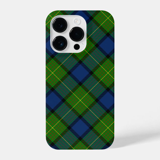 Coque iPhone Muir Moore écossais vert bleu plaid (Verso)