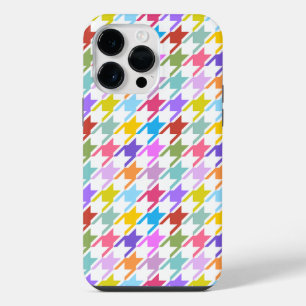 Coque Pour Pour iPhone 14 Pro Max Multicolor Houndstooth+Motif blanc