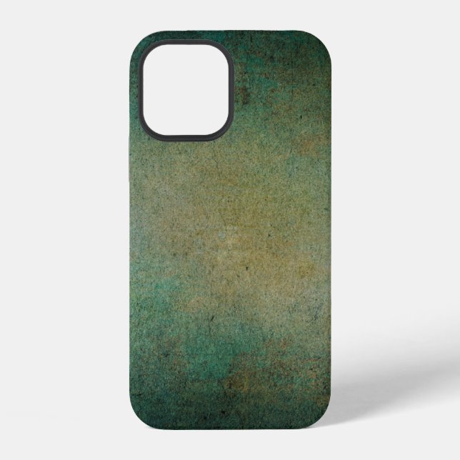 Coque iPhone Mur à dégradé de texture bleu vert (Verso)