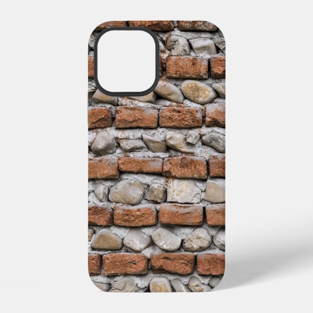 Coque iPhone Mur de briques brunes (Verso)