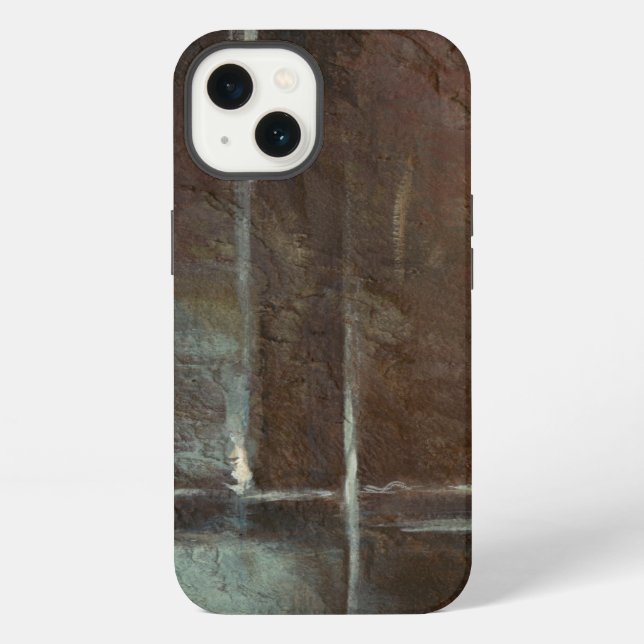 Coque iPhone Mur de briques rouge et gris (Verso)