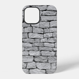 Coque iPhone 12 Mur en pierre grise comme fond abstrait.