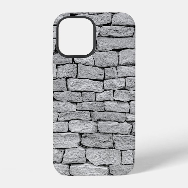 Coque iPhone Mur en pierre grise comme fond abstrait. (Verso)