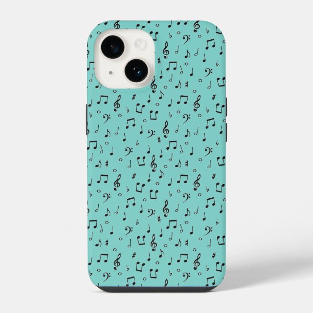 Coque iPhone Musical Noir  (Verso)