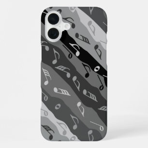 Coque iPhone 16 Plus Musique Note Brise Gris