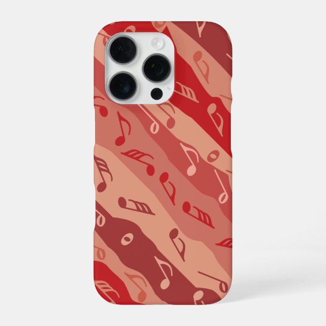 Coque iPhone Musique Note Stripes Reds (Verso)