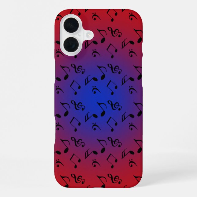 Coque iPhone musique rouge lune bleue (Verso)