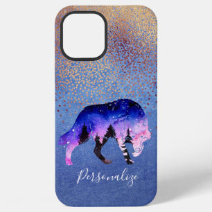 Coque iPhone 12 Pro Max Mystic Wolf Spirit Animal Parties scintillant Glam
