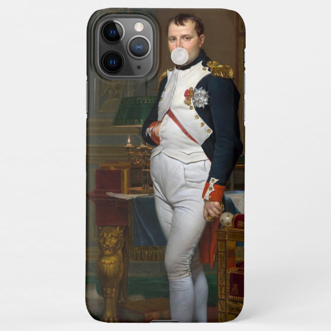 Coque iPhone Napoléon Bonaparte soufflant une gomme à bulle bla (Dos)