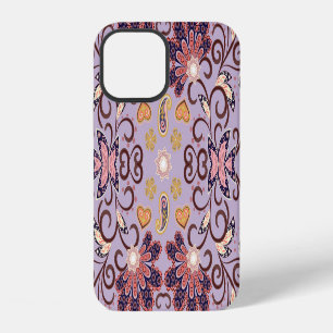 Coque iPhone 12 Nappe à fleurs indiennes : belle motif pastel