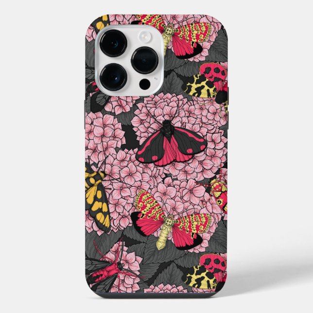 Coque iPhone Nappes phréatiques à hydrangée rose (Verso)