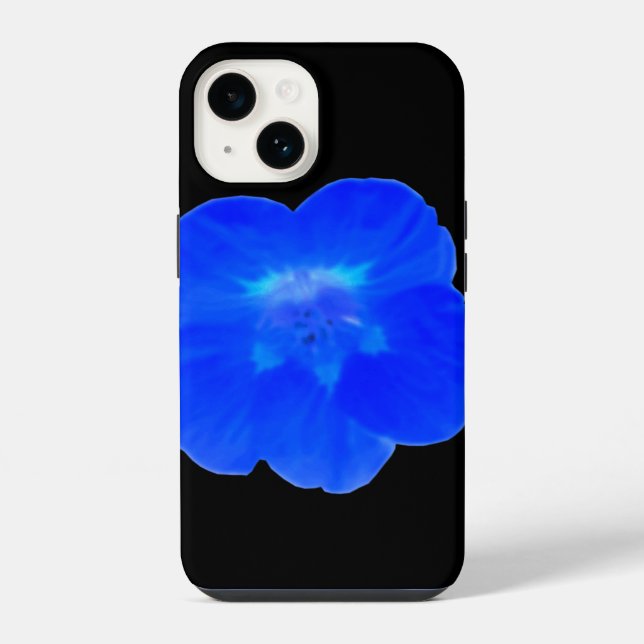 Coque iPhone Nasturtium bleu (Verso)