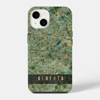 Coque Pour iPhone 14 Nature Géologie Green Rock Texture Nom personnalis