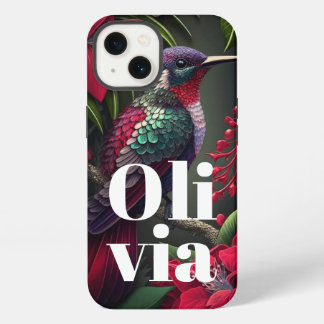 Etui iPhone 13 Nature Tropical Nom d'oiseau personnalisé