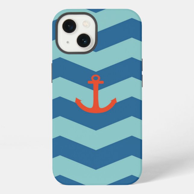 Coque iPhone Nautical Chevron Pattern (Verso)