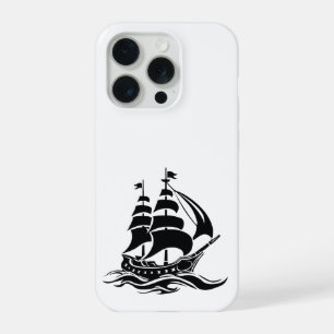 Coque iPhone 15 Pro Navire à voile fantôme – Illustration océanique vi