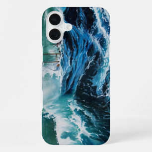 Coque iPhone 16 Plus Navire en mer dans la tempête