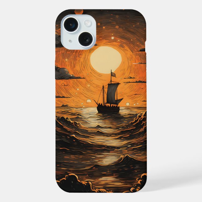 Coque iPhone Navire naviguant la nuit (Verso)
