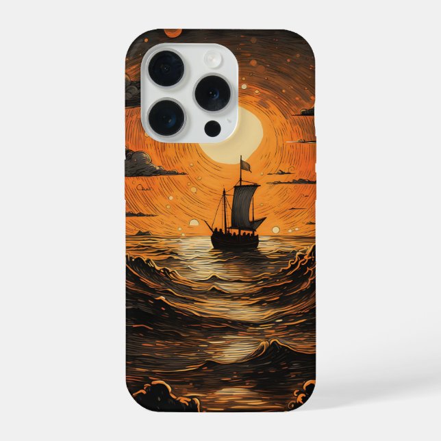 Coque iPhone Navire naviguant la nuit (Verso)