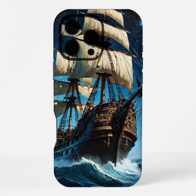 Coque iPhone Navire sous un ciel étoilé (Verso)
