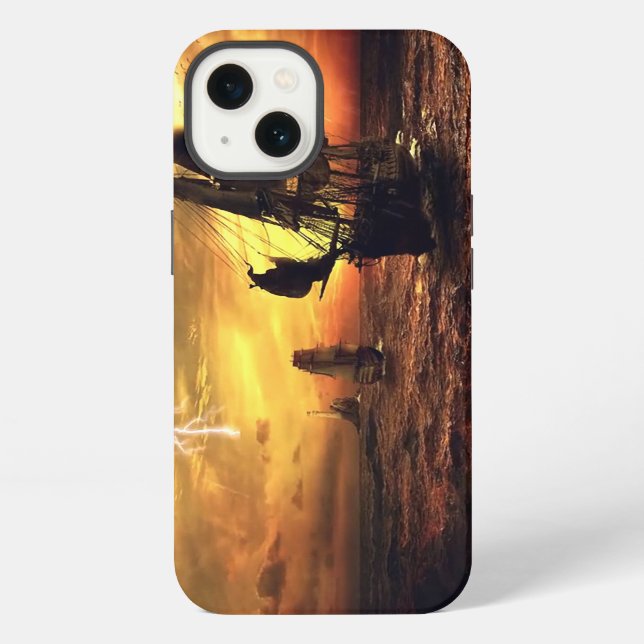 Coque iPhone Navires sur une mer orageuse (Verso)