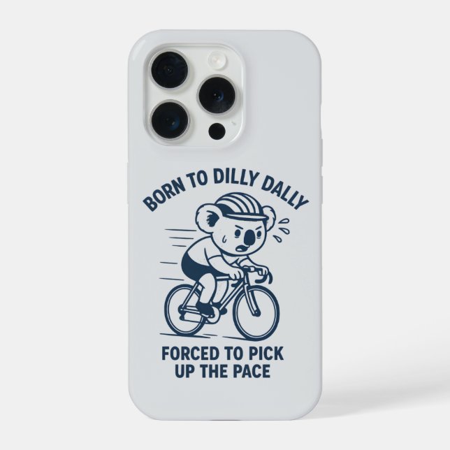 Coque iPhone Né pour lambiner, ramasser le rythme vélo koala (Verso)