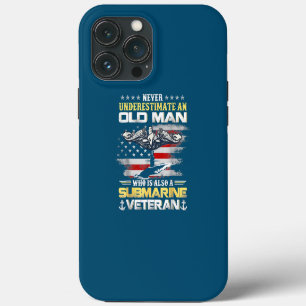 Etui iPhone 13 Pro Max Ne sous-estimez jamais un vieil homme sous-marin v