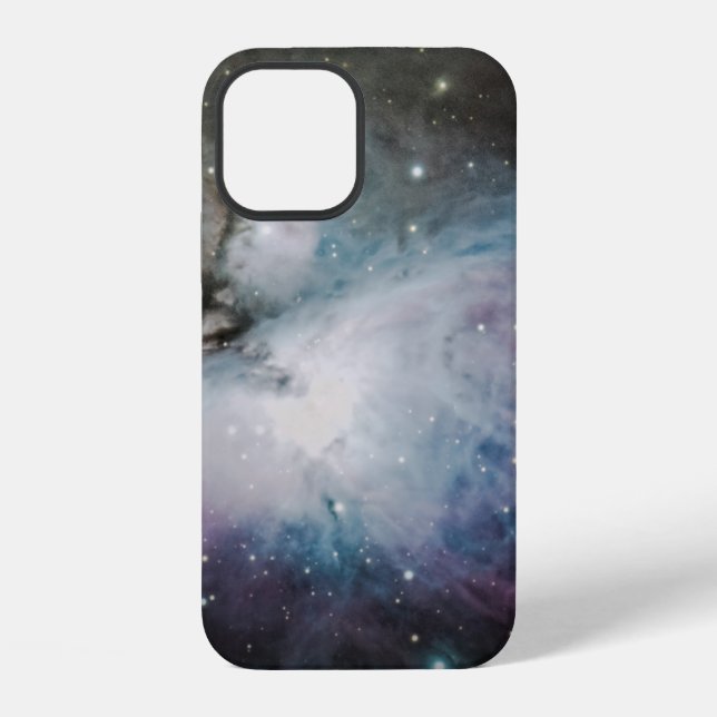 Coque iPhone Nébuleuse bleue, grise et violette (Verso)