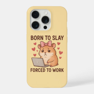 Coque iPhone 15 Pro Née pour détruire, forcée de travailler, hamster f