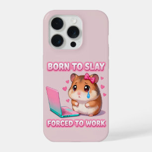 Coque iPhone 15 Pro Née Pour Détruire, Forcée De Travailler Mignon Mem