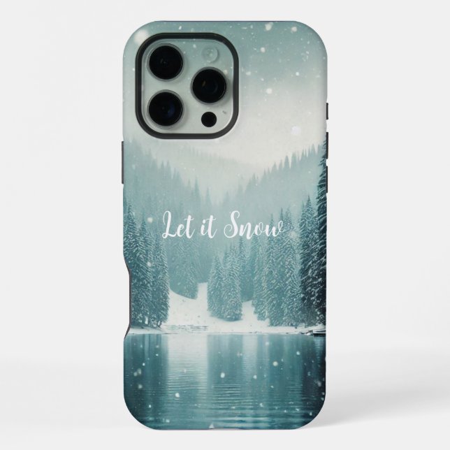 Coque iPhone Neige en hiver, lac de montagne (Verso)
