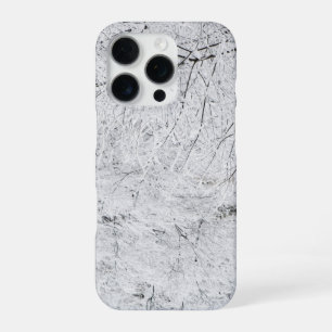 Coque iPhone 16 Pro Neige hivernale scintillante noire et blanche
