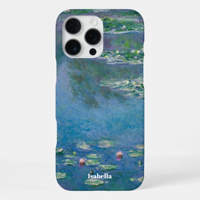 Coque iPhone Nénuphars à nom personnalisé par Claude Monet (Verso)