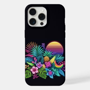 Coque iPhone 15 Pro Max Néon coloré tropical/hawaïen