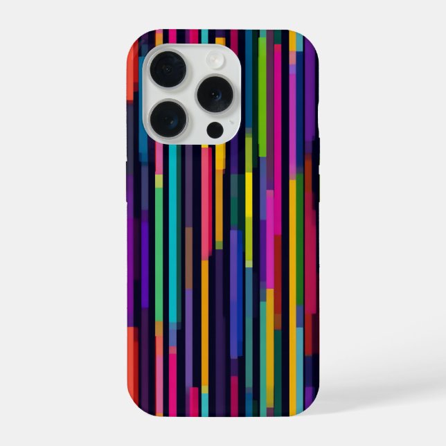 Coque iPhone Neon Vertical Stripe Pattern (Verso)