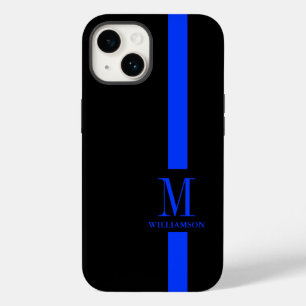 Coque Pour iPhone 14 Nettoyer et minimiser le monogramme Ligne Bleue