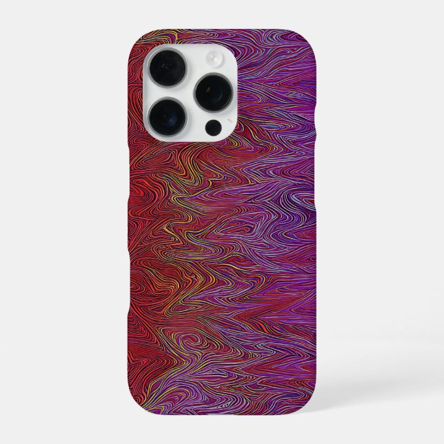 Coque iPhone "Neural Firestorm" Abstrait” Rouge Violet (Verso)