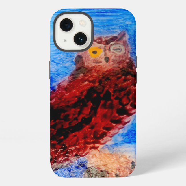 Coque iPhone Night Owl Bird Art (Verso)