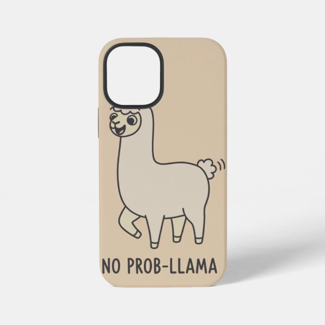 Coque iPhone "No Prob-Llama" Cute Llama Doodle - Chill Vibe (Verso)