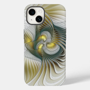 Coque Pour iPhone 14 Noblement doré sarcelle Art abstrait de fantaisie 