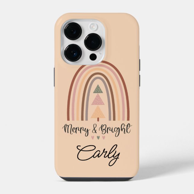 Coque iPhone Noël Boho Beige (Verso)