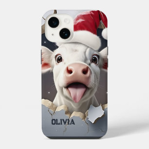 Coque Pour iPhone 14 Noël du veau en 3D