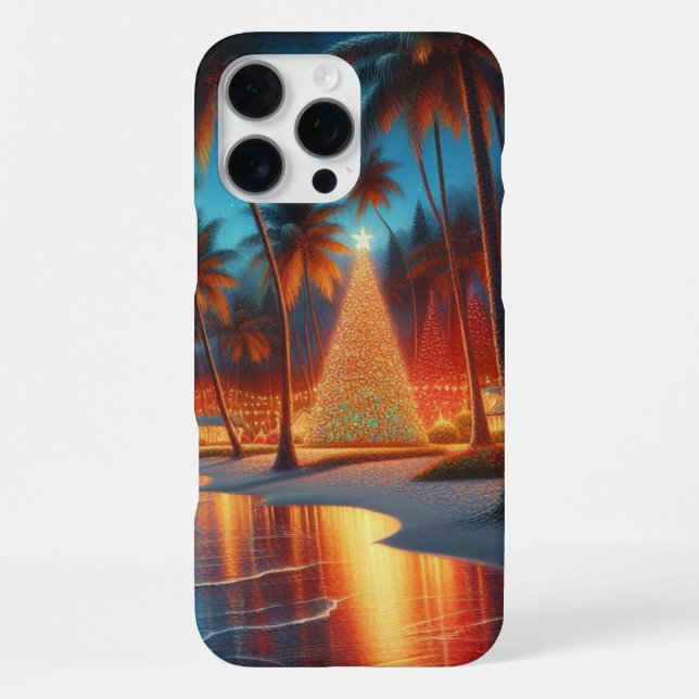 Coque iPhone Noël hawaïen/tropical (Verso)