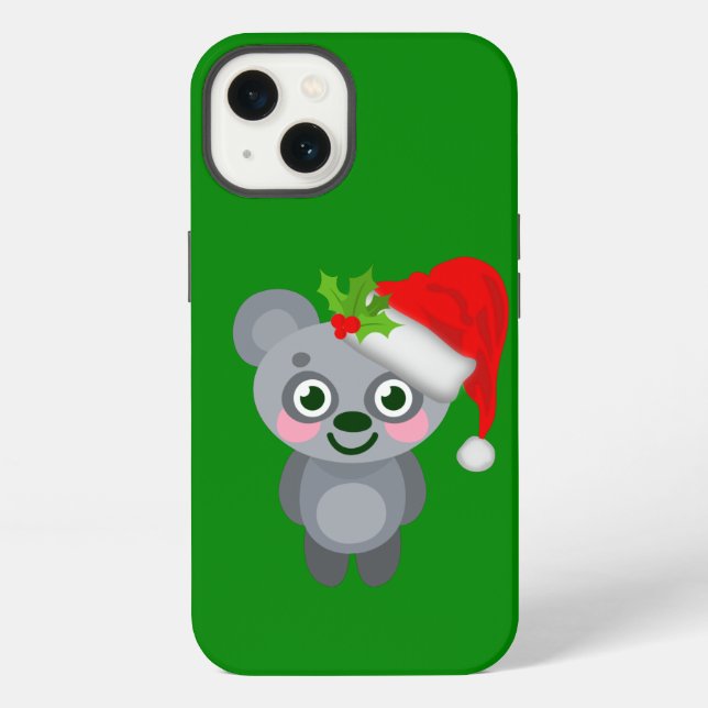 Coque iPhone noël koala santa claus (Verso)